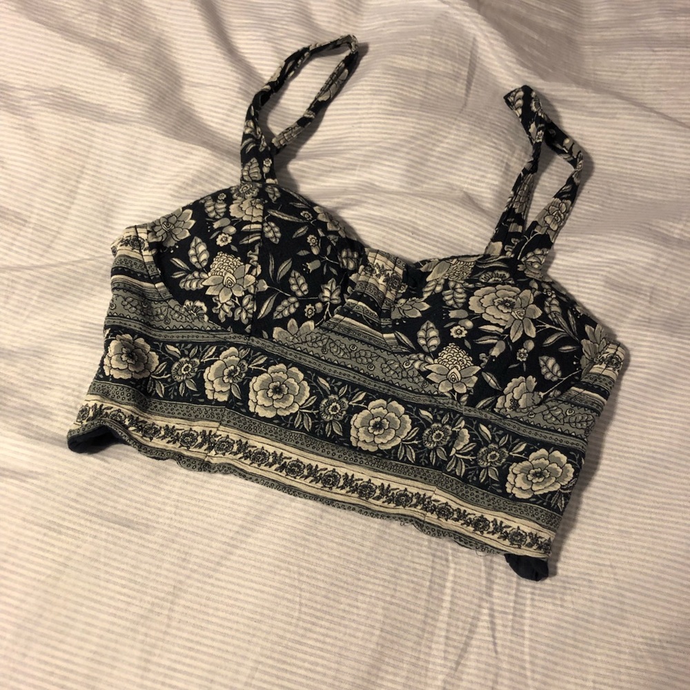 SOLD AMERICAN EAGLE SUMMER SET: Floral tank crop